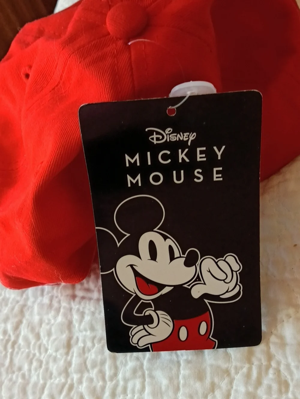 Disney Mickey Mouse Red Baseball Cap with Character Tag NWT